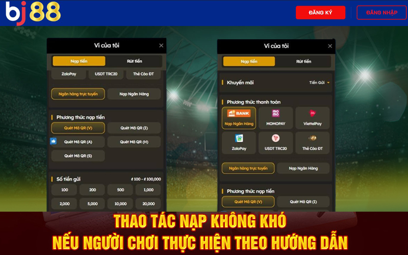 Ưu điểm vượt trội khi nạp tiền Bj88